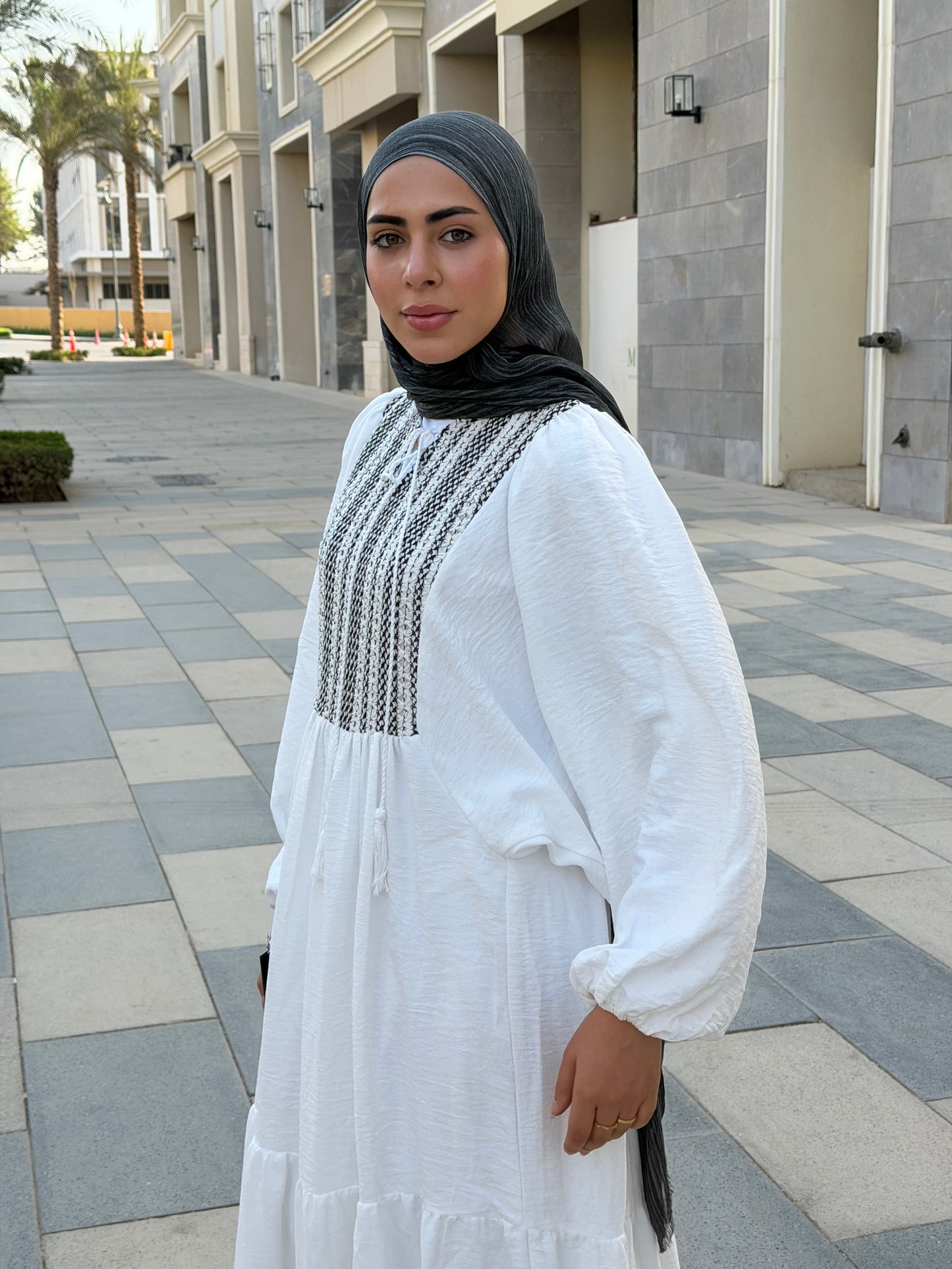 Amara Embroidered Maxi Dress In White