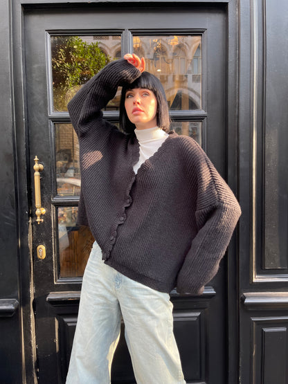 Sky Breeze Knitted Cardigan in black