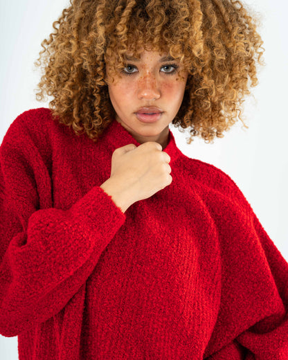 Oversized Chunky sweater in red