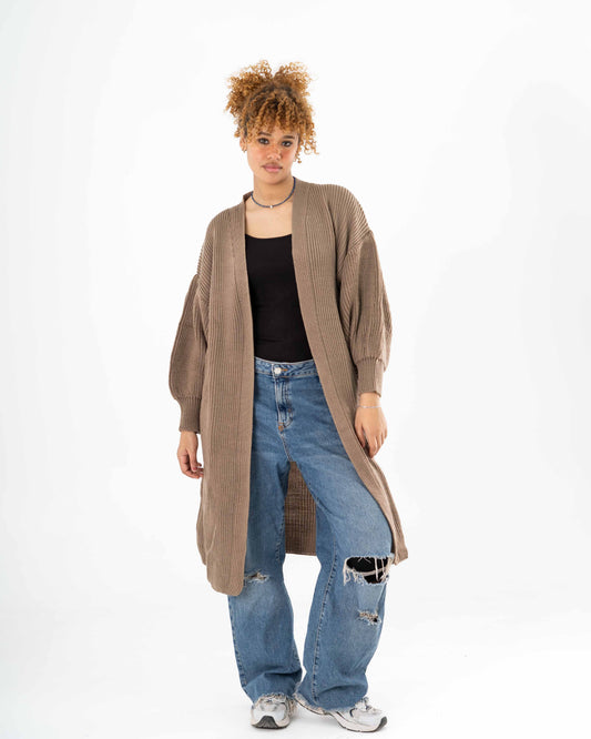 Midi Cardigan In Cafe