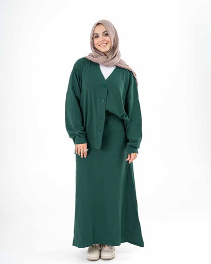 Cozy Knit Set In Green