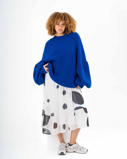 Extra Oversized Chunky Pullover In Royal Blue