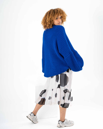 Extra Oversized Chunky Pullover In Royal Blue