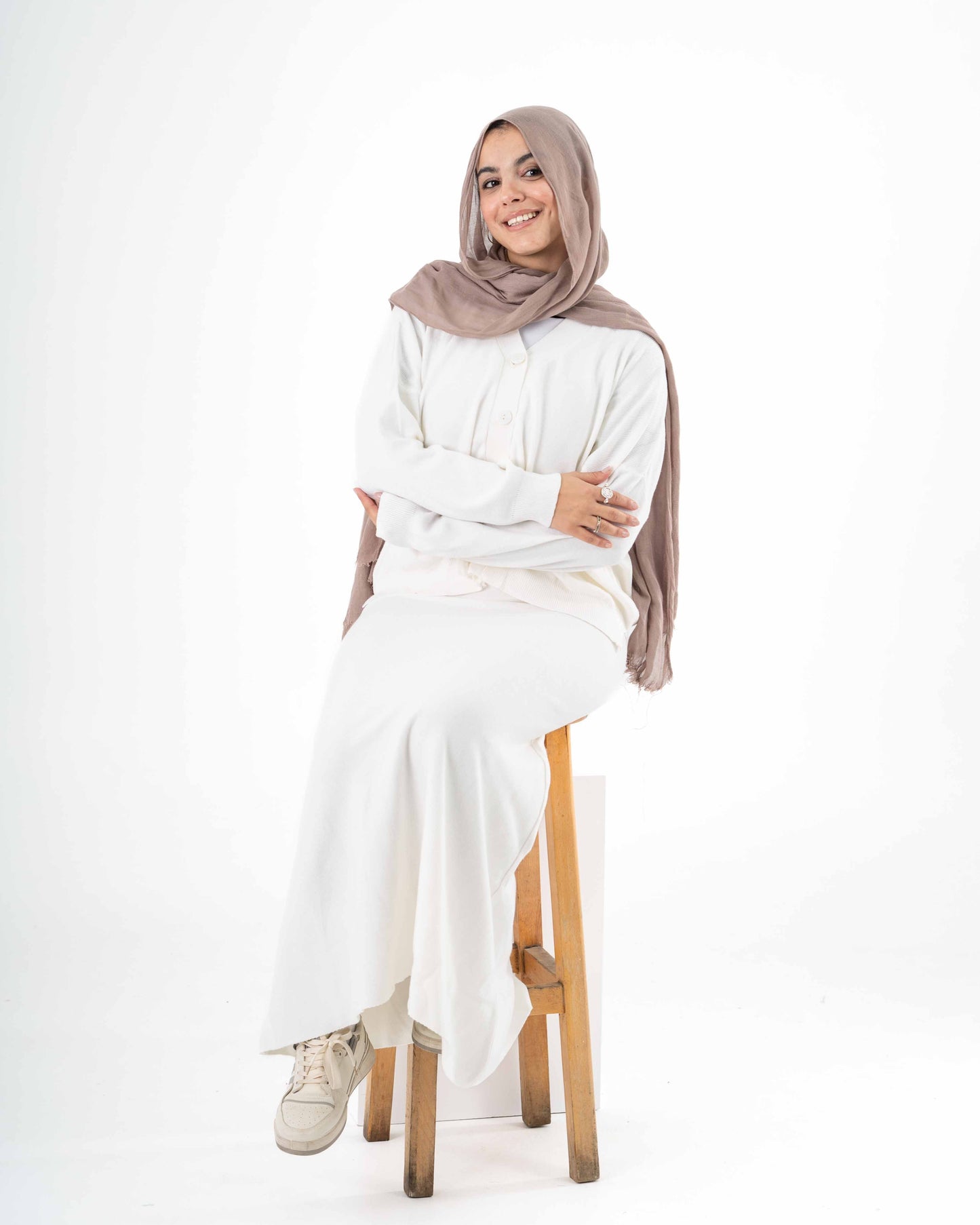 Cozy Knit Set In Offwhite