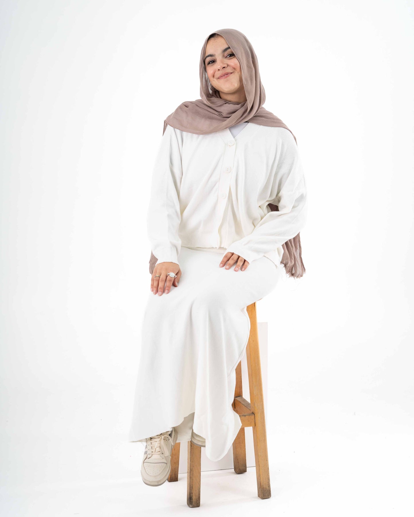 Cozy Knit Set In Offwhite