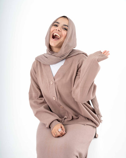 Cozy Knit Set In Beige