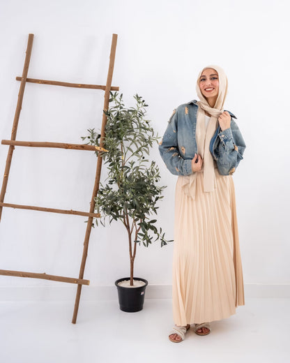 Plated skirt  in beig