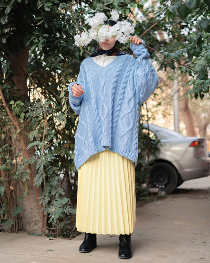 Pleated skirt  in yellow