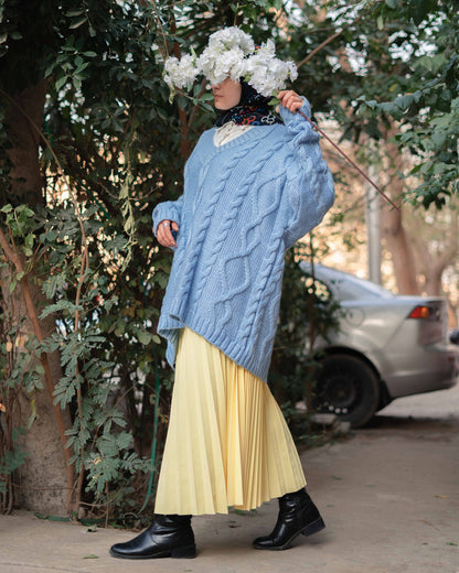 Pleated skirt  in yellow