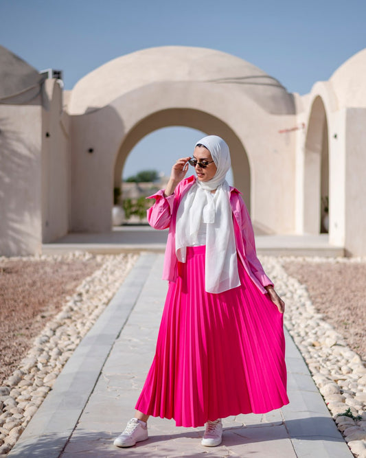 Plated skirt in bink