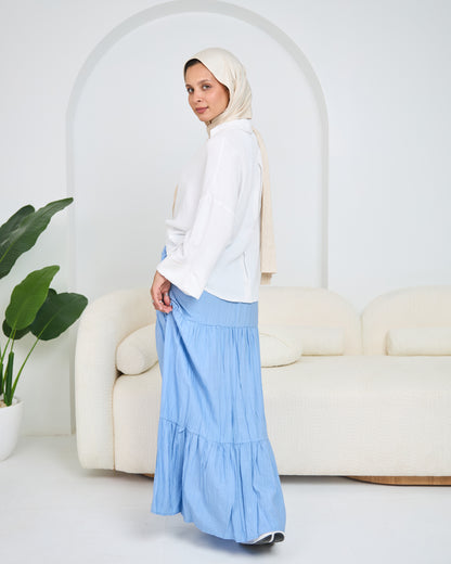 Linen skirt in Baby-blue