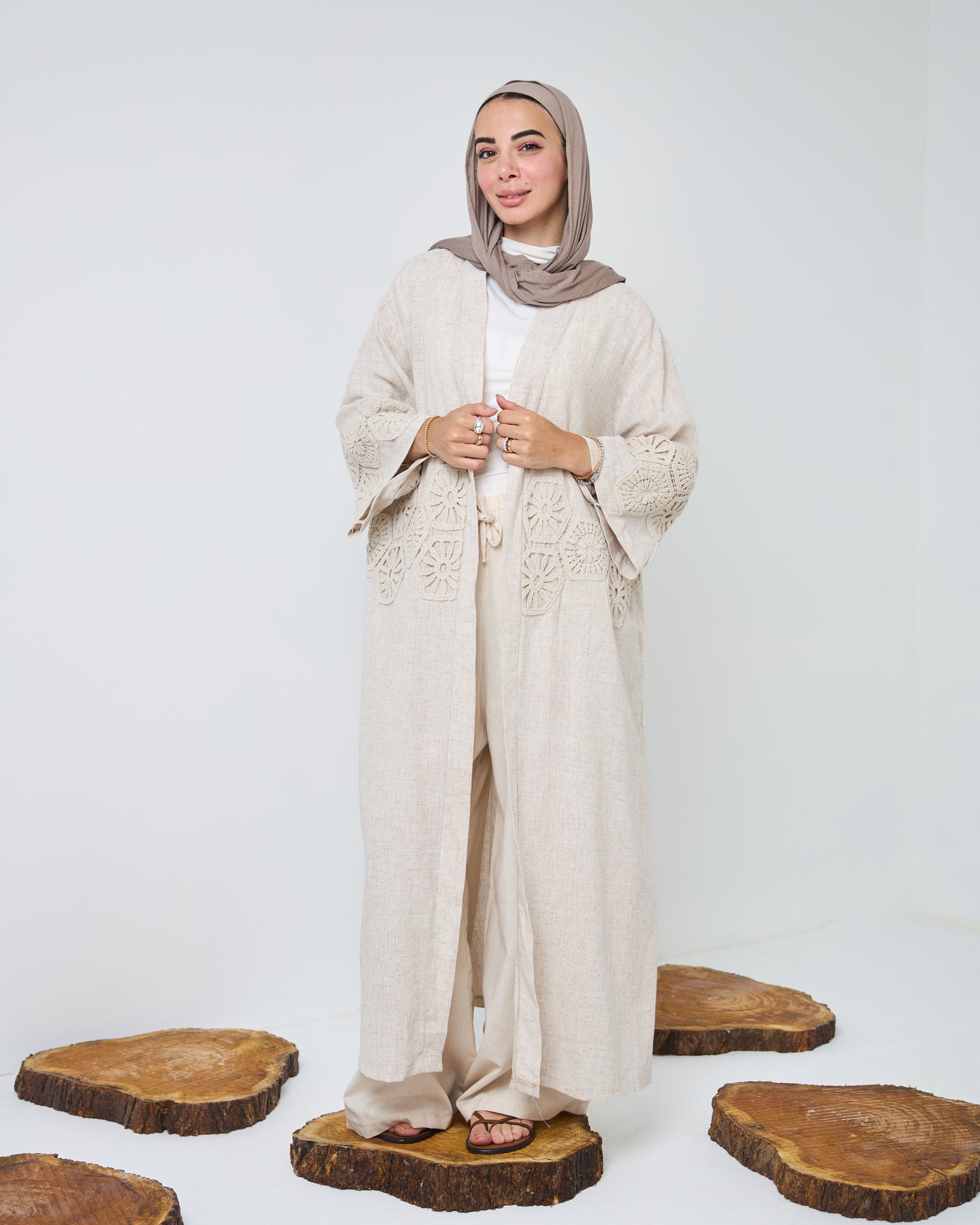 Linen cardigan with jubeir