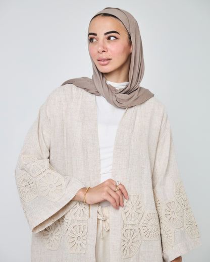 Linen cardigan with jubeir
