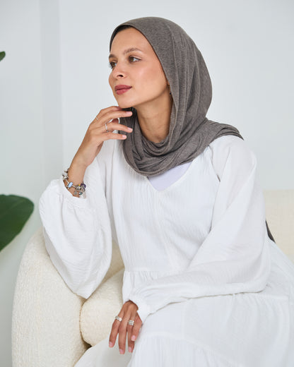 Linen Tiered Dress in white