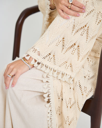 Hole-Knit Cardigan