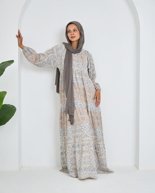 Paisley Pattern Dress with tassel knot