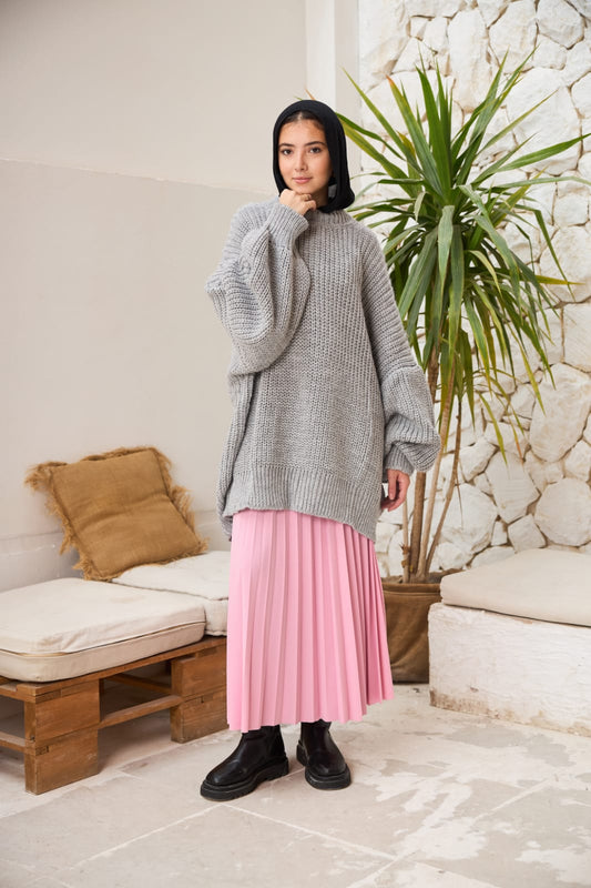 Extra Oversized Chunky Pullover in Grey