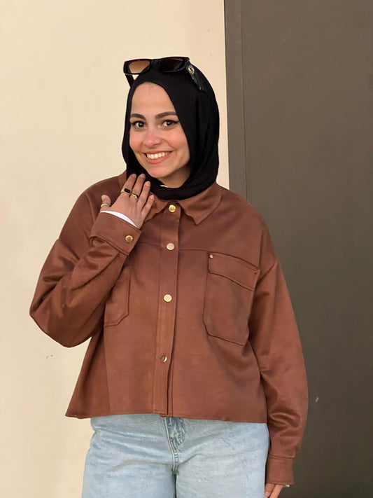Camel suede shirt