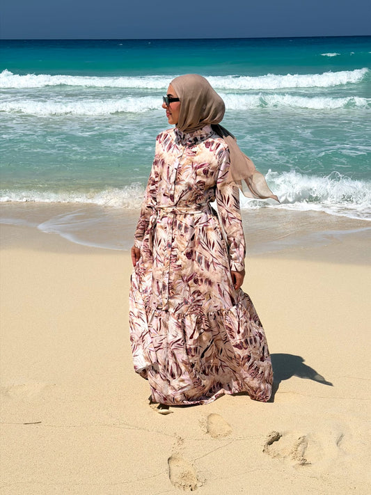 The Coastal Bloom Maxi Dress IN BURGUNDY