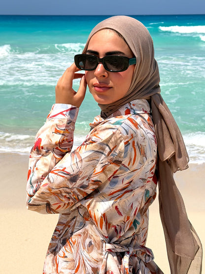 The Coastal Bloom Maxi Dress In Orange