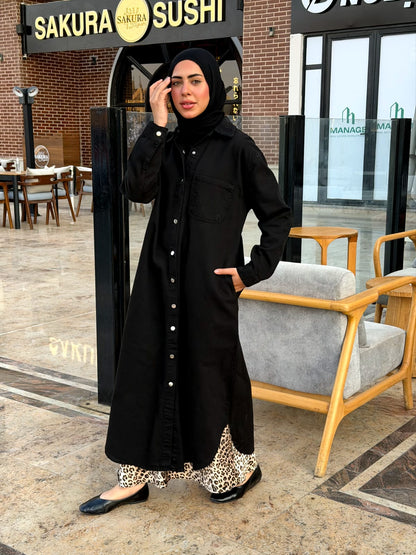 The Noir Longline Denim Overshirt
