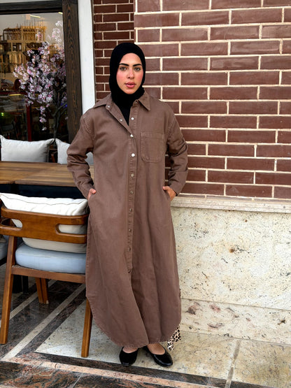 The Cocoa Longline Shirt Dress