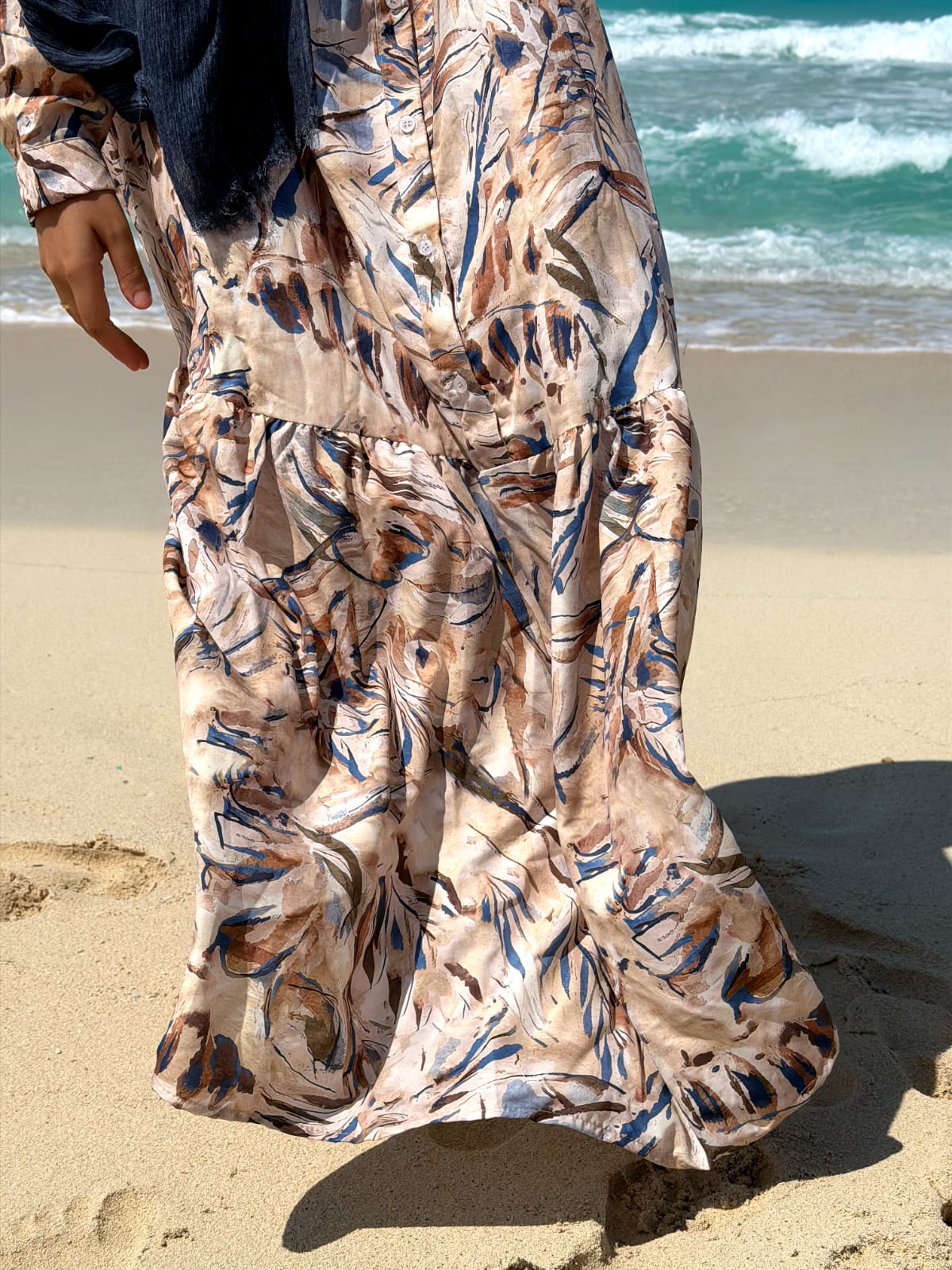 The Coastal Bloom Maxi Dress IN NAVY BLUE