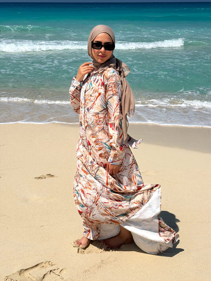 The Coastal Bloom Maxi Dress In Orange