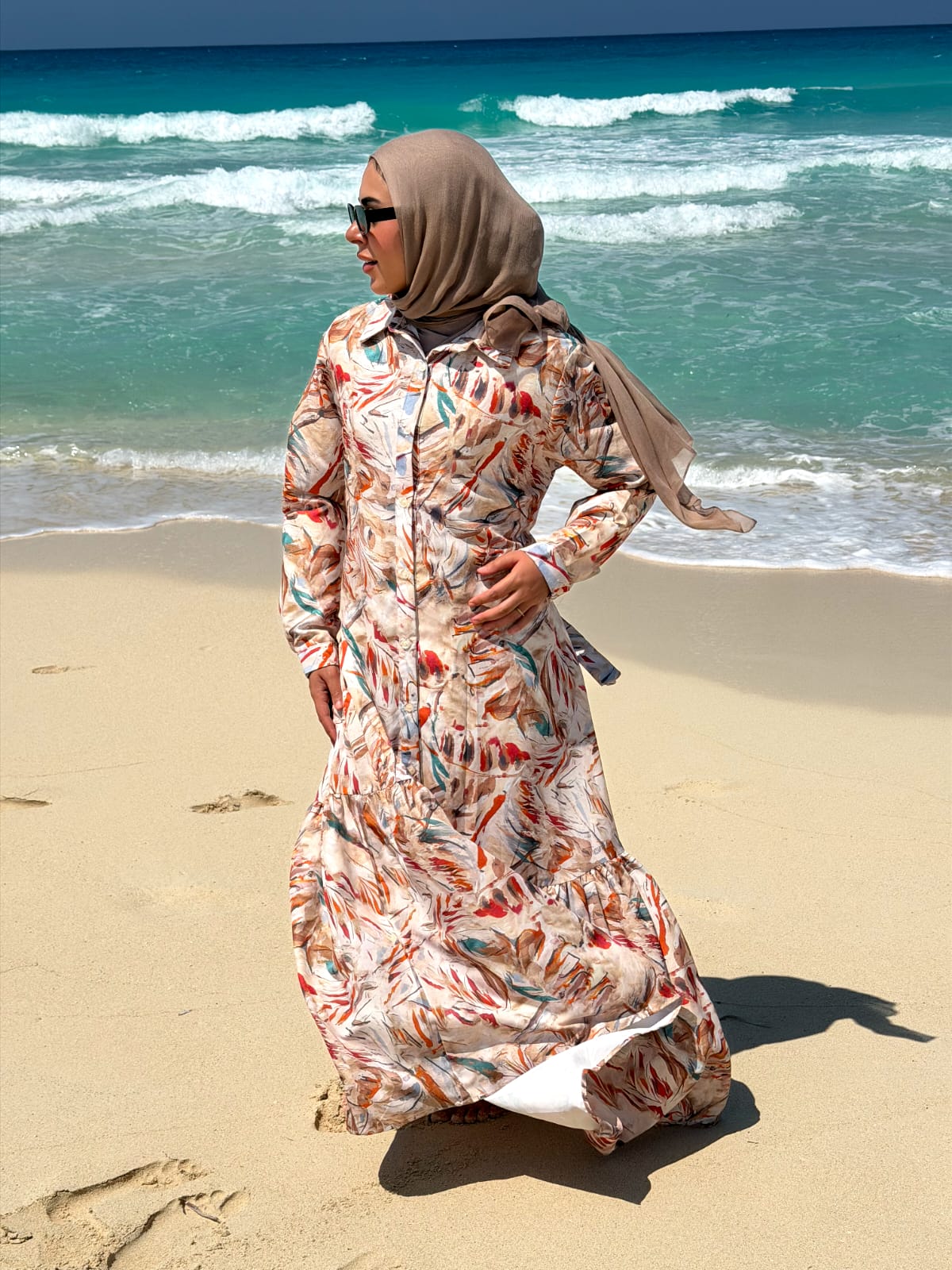 The Coastal Bloom Maxi Dress In Orange