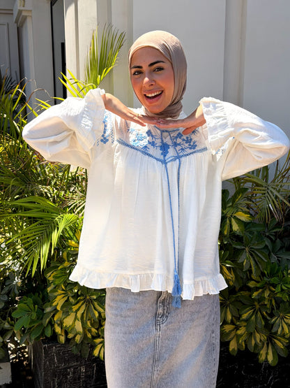 Floral Embroidered  Blouse