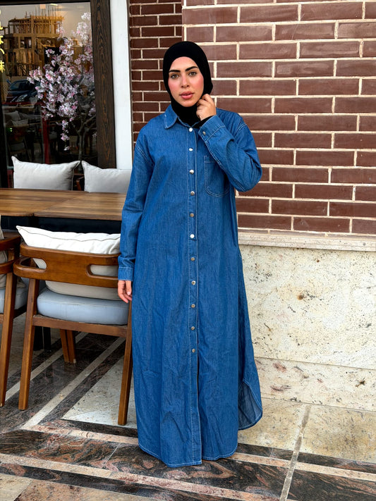The Indigo Denim Maxi Shirt Dress