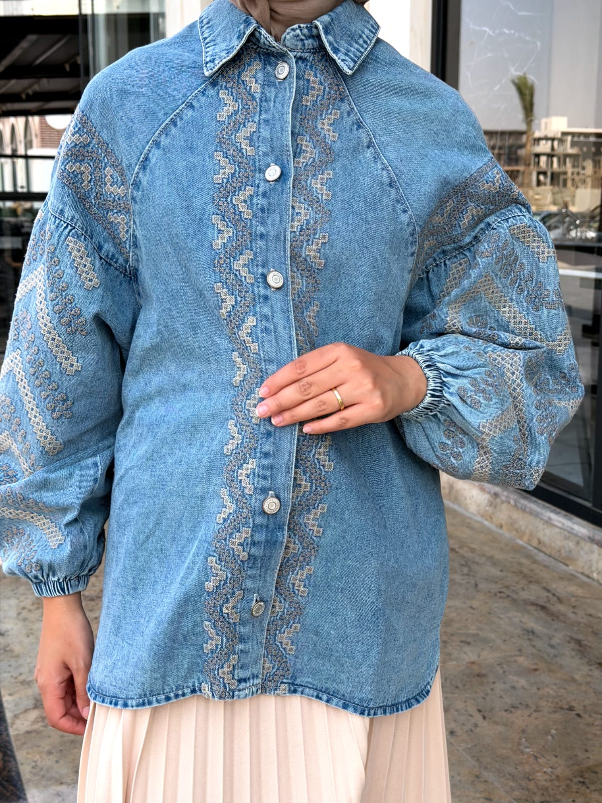 Artisan Embroidered Denim Shirt