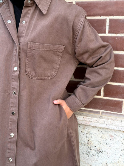 The Cocoa Longline Shirt Dress
