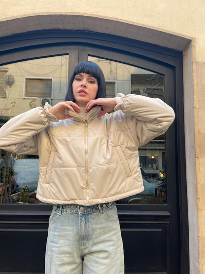 Beige puffer jacket