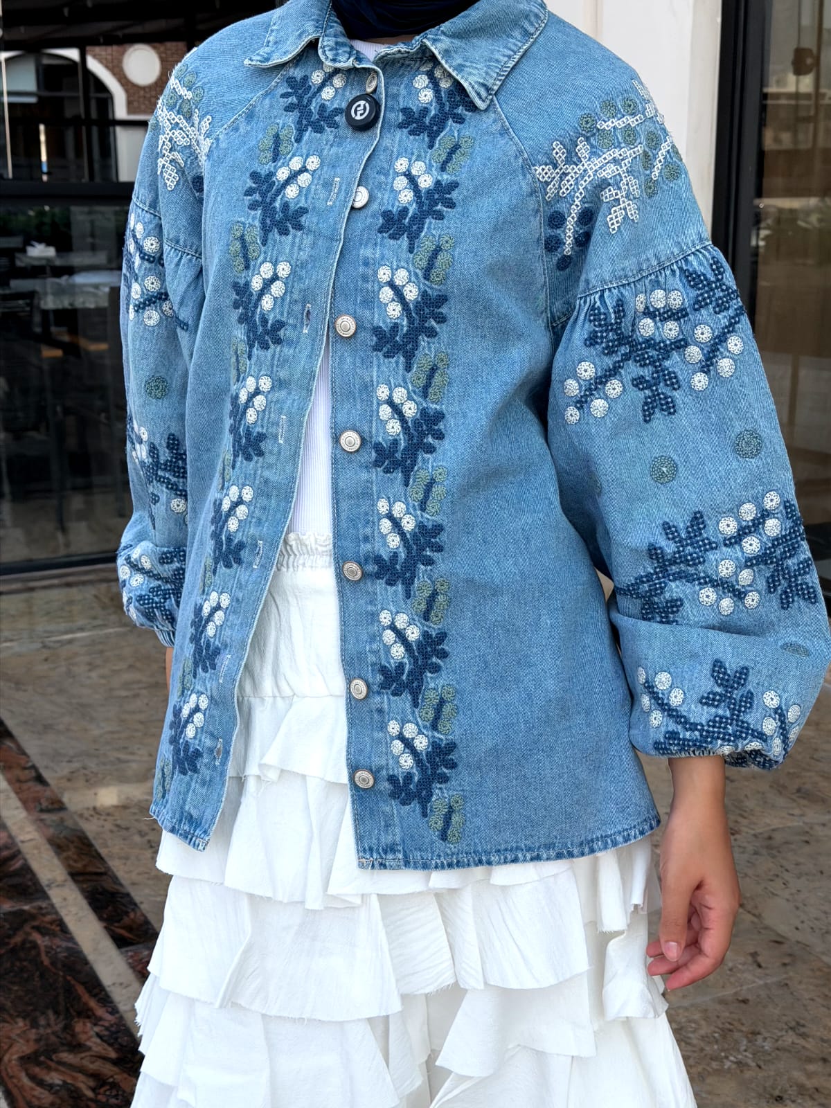 Blue Garden Embroidered Jacket