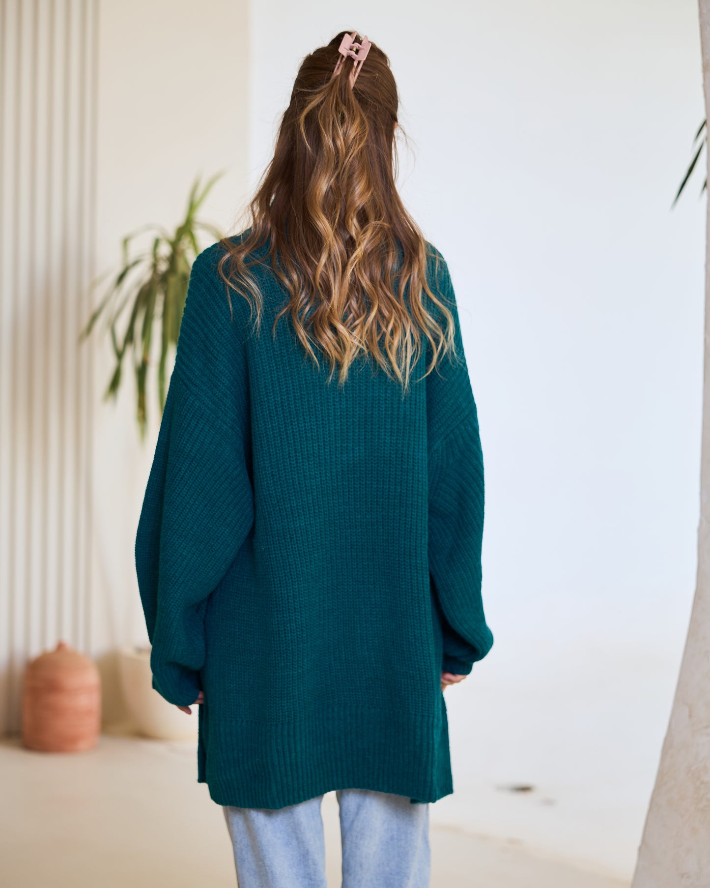 Cozy Emerald Green Oversized Turtleneck Sweater