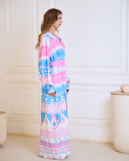 Candy-Pop Geometric Wrap Dress