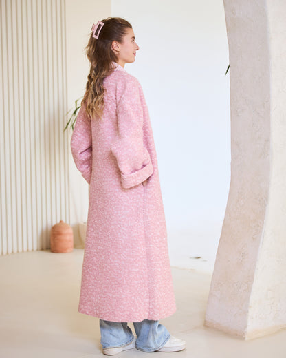 Pink Sparkle Longline Coat