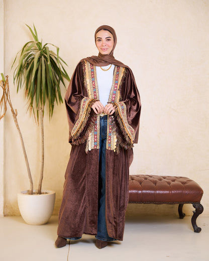 Mocha Luxe Embellished Kaftan – Ramadan Edition