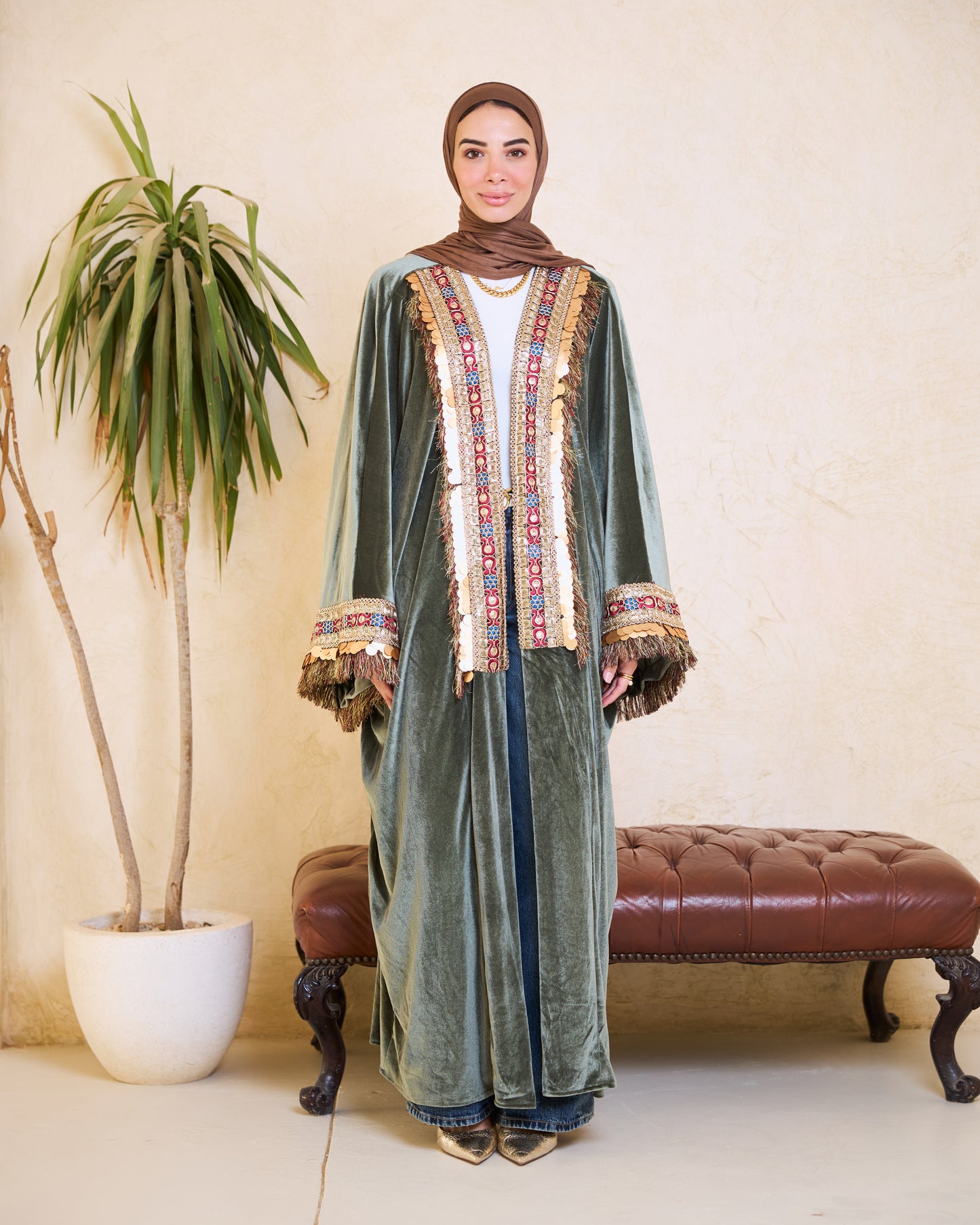 Mint green Luxe Embellished Kaftan – Ramadan Edition