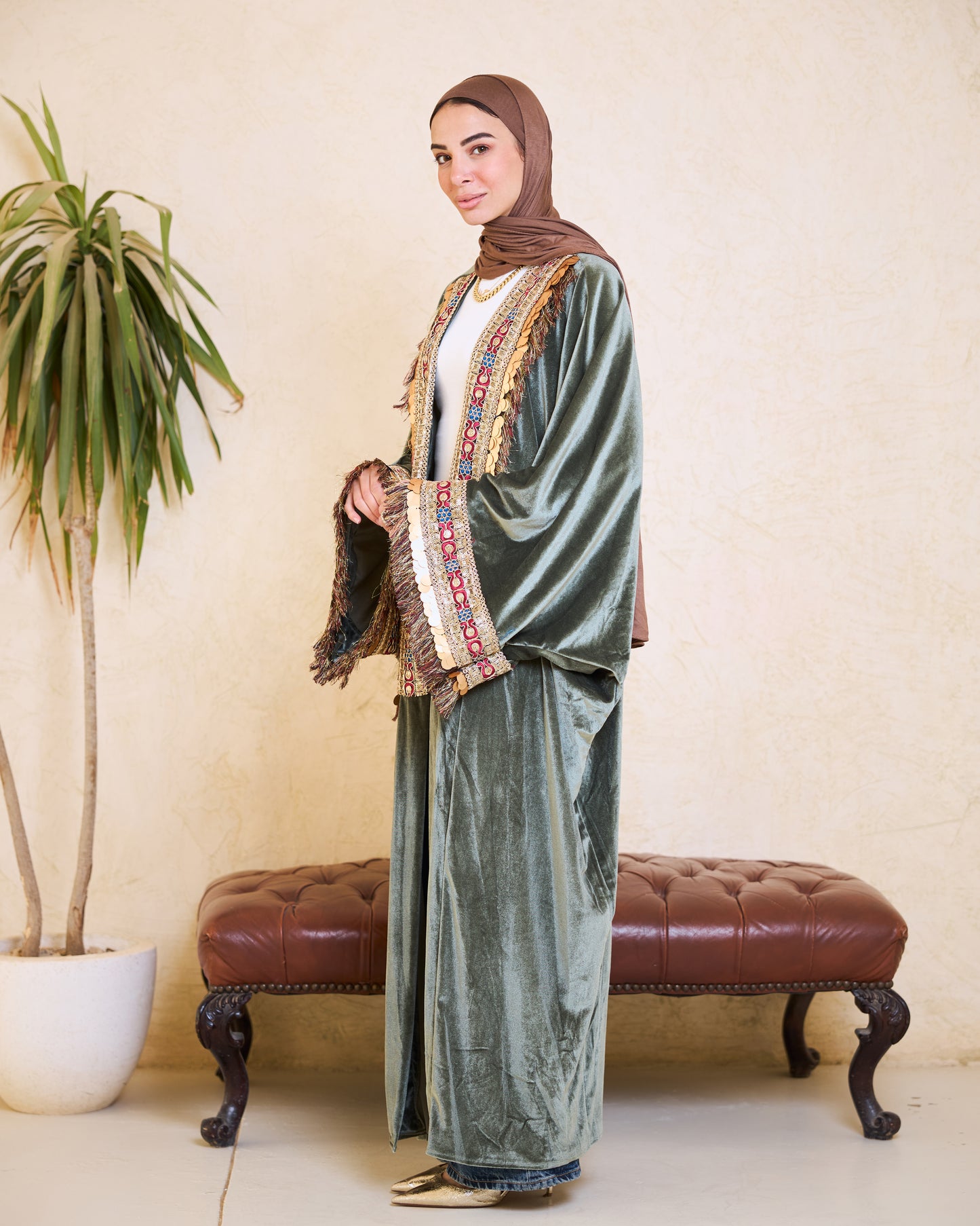 Mint green Luxe Embellished Kaftan – Ramadan Edition