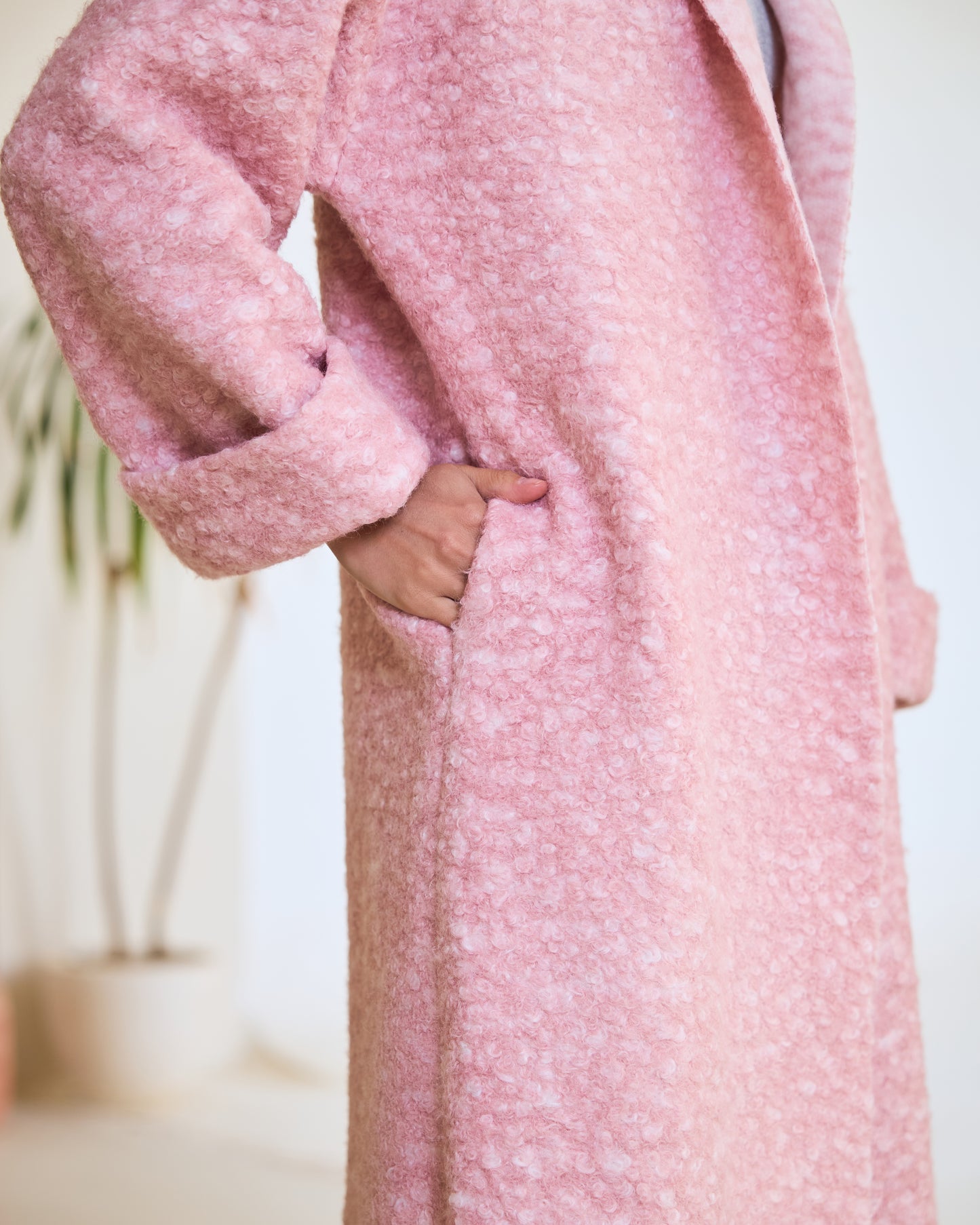 Pink Sparkle Longline Coat