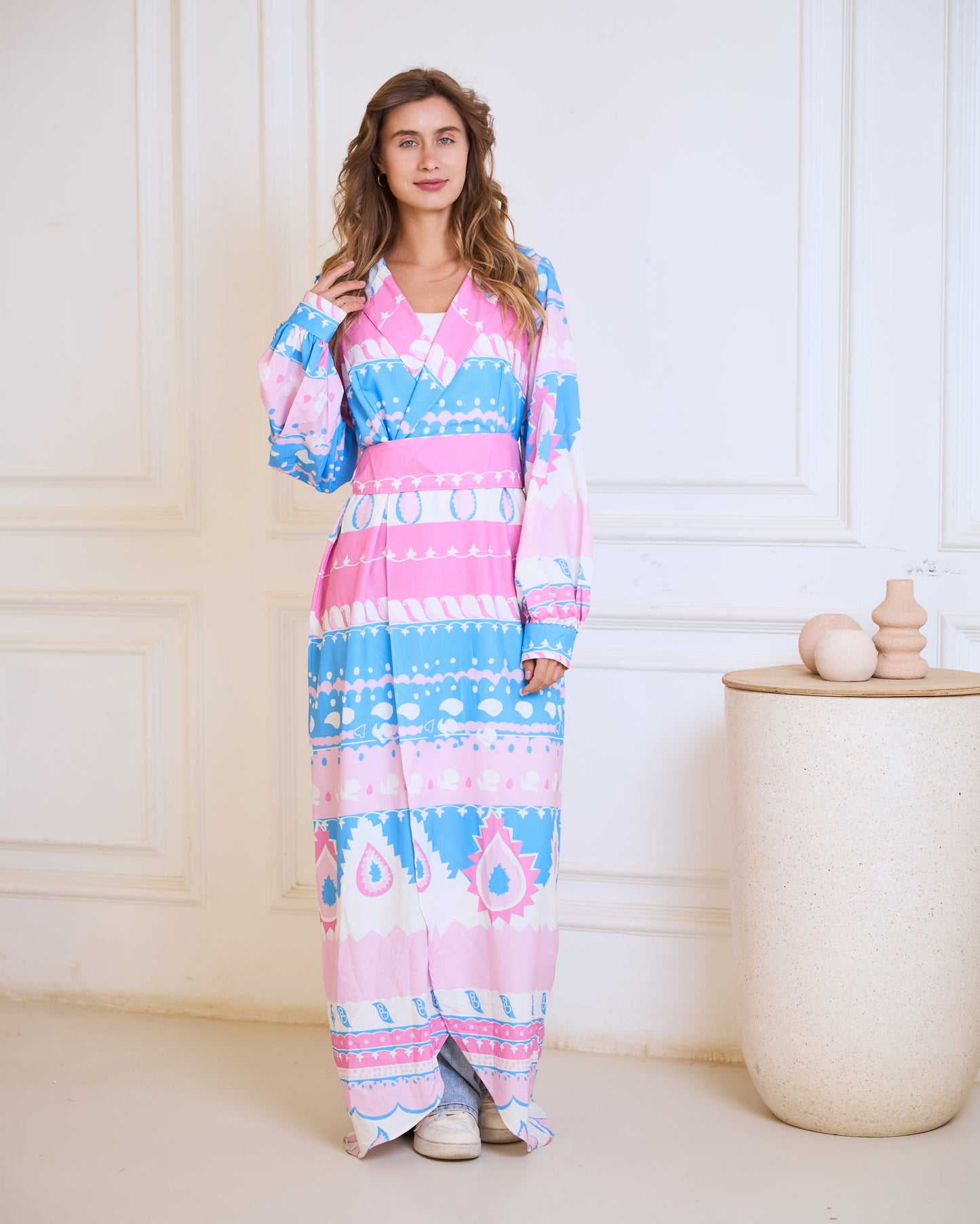 Candy-Pop Geometric Wrap Dress