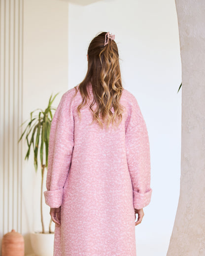 Pink Sparkle Longline Coat