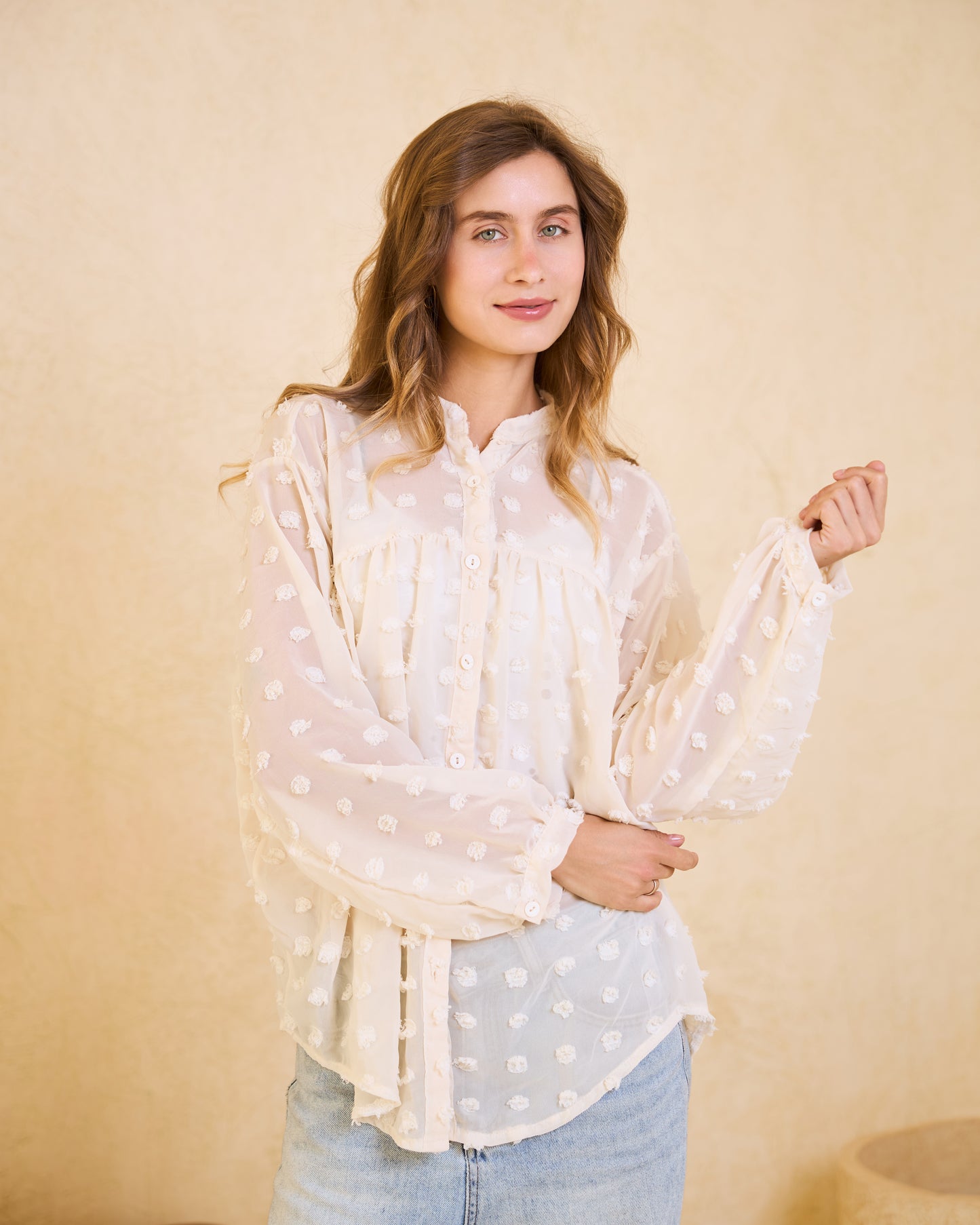 Off-white Pom-Pom Chiffon Blouse