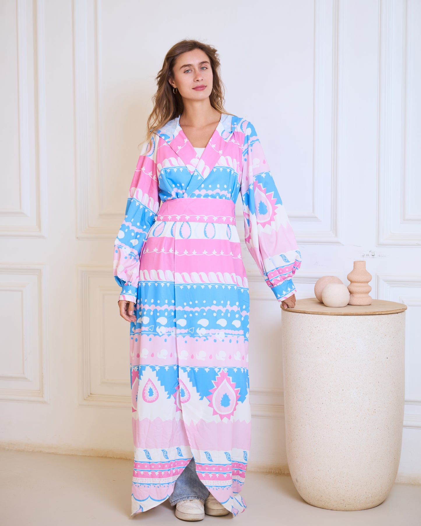 Candy-Pop Geometric Wrap Dress
