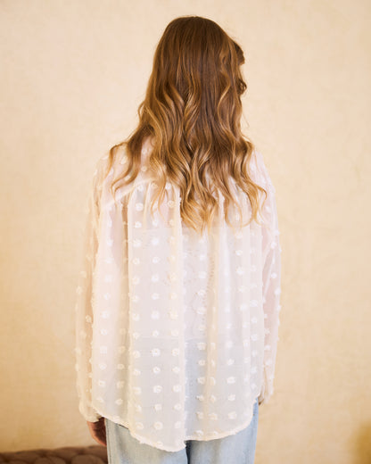 Off-white Pom-Pom Chiffon Blouse