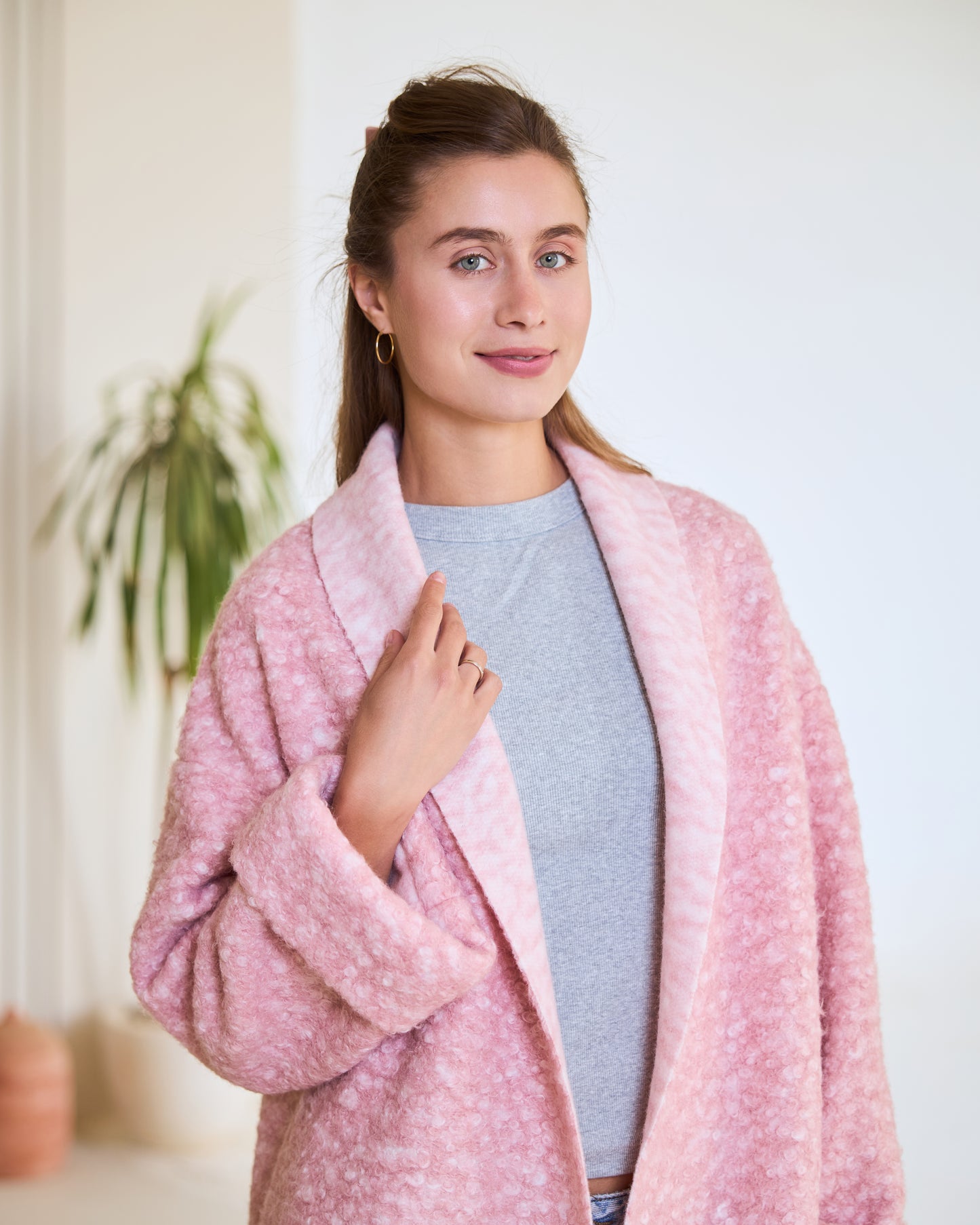 Pink Sparkle Longline Coat