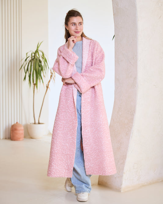 Pink Sparkle Longline Coat