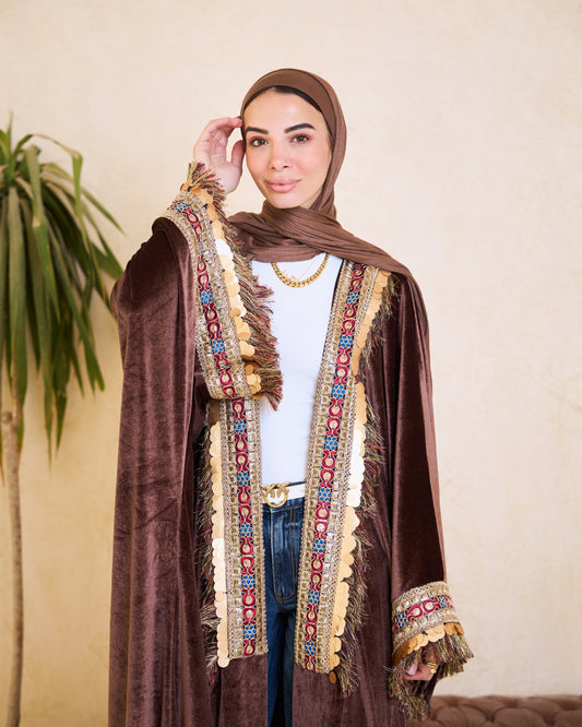 Mocha Luxe Embellished Kaftan – Ramadan Edition
